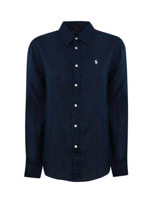 Camicia Polo Pony in lino Navy blue POLO RALPH LAUREN | 211970730002